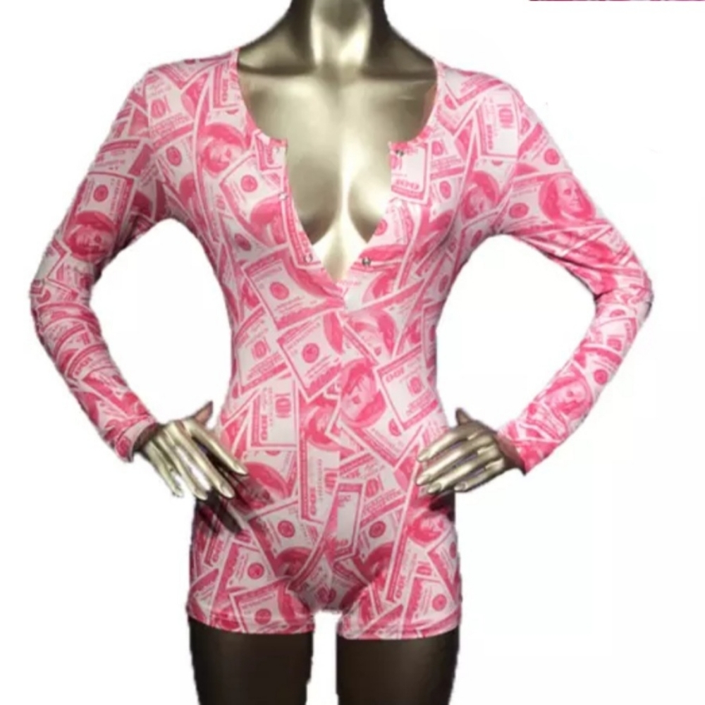 Pink Benjamins Dollar Bill Onesie